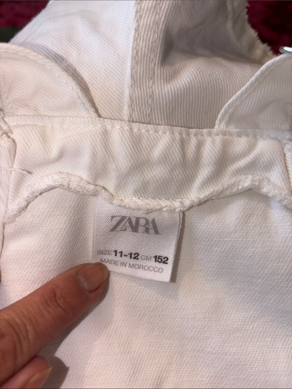 ZARA Girls White Denim Overall Shorts Size 10-12 (152) Adjustable Straps Raw Hem - Picture 6 of 9